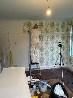 Click Here To Enlarge This Photo Of Professional Wallpaper Hanging In Macclesfield